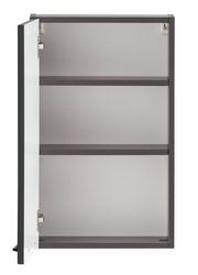 Offener Hängeschrank mit zwei Einlegeböden, seitliche Perspektive