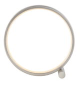 Moderne Tischleuchte MINI RITUS in runder Form, seitliche Perspektive