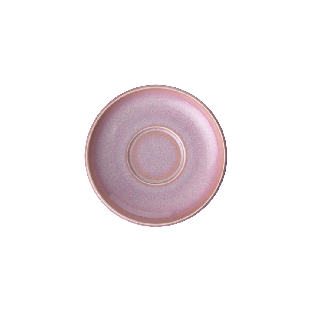 Rosa Espressountertasse aus Keramik, Draufsicht