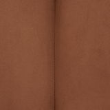 Nahaufnahme eines braunen Stoffbezugs mit sichtbarer Naht in der Mitte, perspektivisch von oben betrachtet.