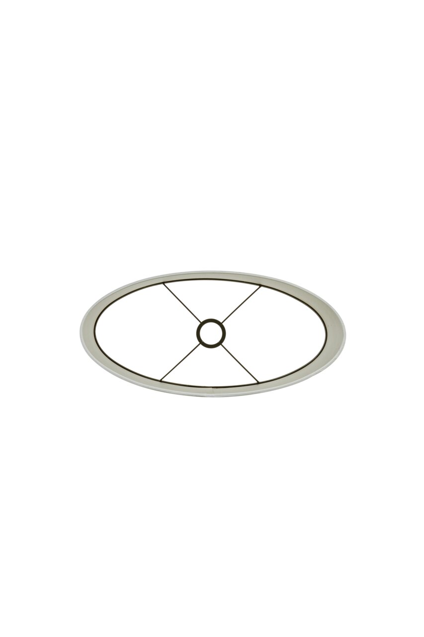 Ovaler Lampenschirm von oben betrachtet, mit geradem, schmalem Design.