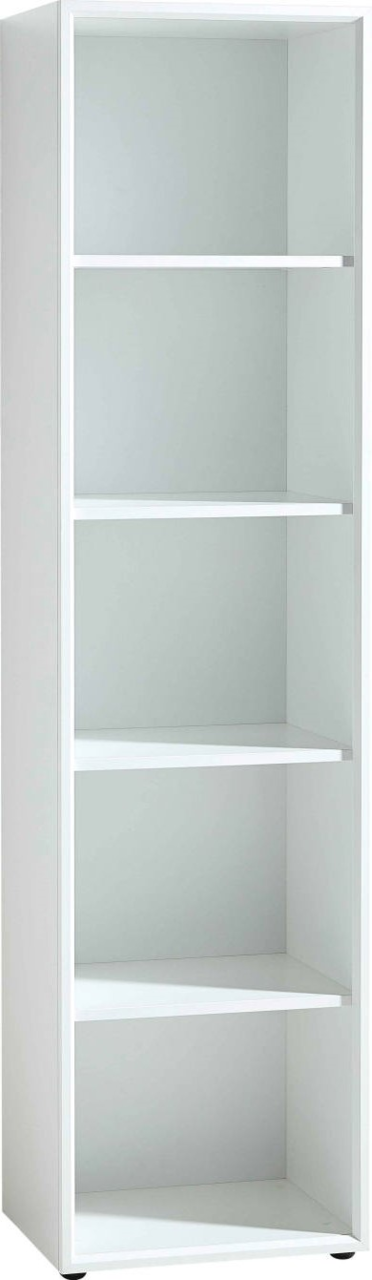 XORA Aktenregal MATERNO Weißes Aktenregal mit fünf offenen Fächern, seitliche Perspektive