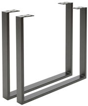 2er Set U-Gestell aus Metall in schwarzer Farbe, seitliche Perspektive