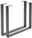 Valdera 2er Set U-Gestell MEMORY 2er Set U-Gestell aus Metall in schwarzer Farbe, seitliche Perspektive