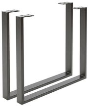 2er Set U-Gestell aus Metall in schwarzer Farbe, seitliche Perspektive