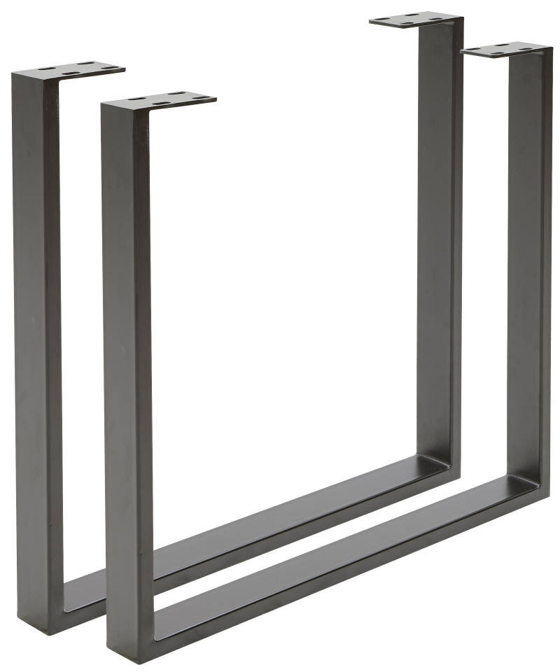 2er Set U-Gestell aus Metall in schwarzer Farbe, seitliche Perspektive