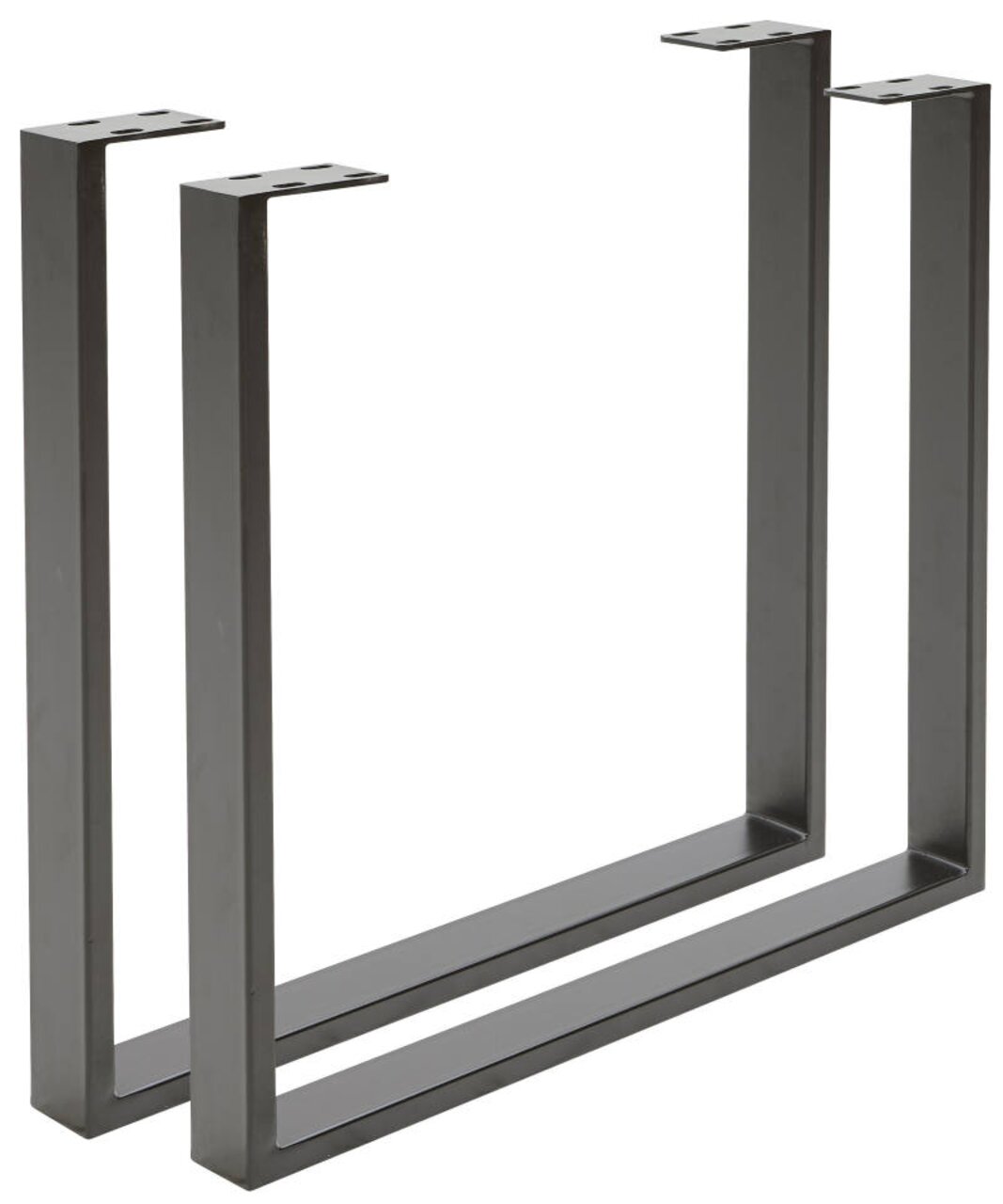 2er Set U-Gestell aus Metall in schwarzer Farbe, seitliche Perspektive
