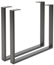 2er Set U-Gestell aus Metall in schwarzer Farbe, seitliche Perspektive