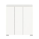 Weißer Schuhschrank mit drei Türen, frontale Ansicht