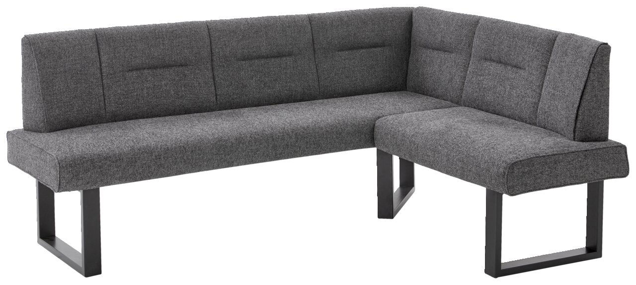 Valdera Eckbank KIRA Graue Eckbank KIRA von Valdera mit modernem Design und Metallbeinen, seitliche Perspektive