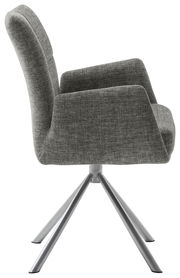 Grauer Sessel mit Metallbeinen, Seitenansicht