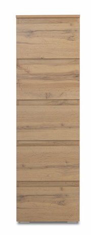 Holzkommode mit fünf Schubladen, frontale Ansicht