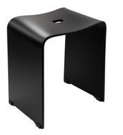 Schwarzer Bad-Hocker Ben aus Metall mit modernem Design, seitliche Perspektive