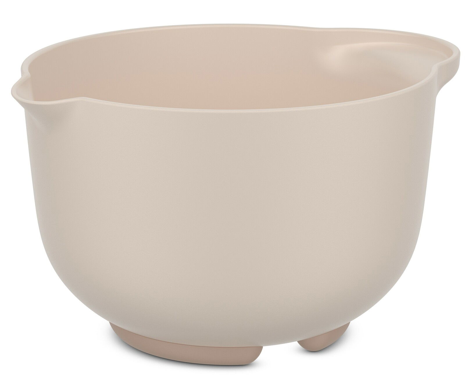 Beige Rührschüssel mit 1500 ml Fassungsvermögen, seitliche Perspektive