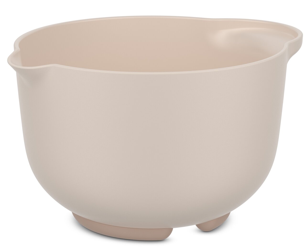 Beige Rührschüssel mit 1500 ml Fassungsvermögen, seitliche Perspektive
