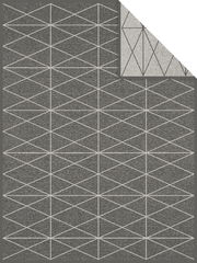 Graue Jacquard-Decke mit geometrischem Muster, Draufsicht
