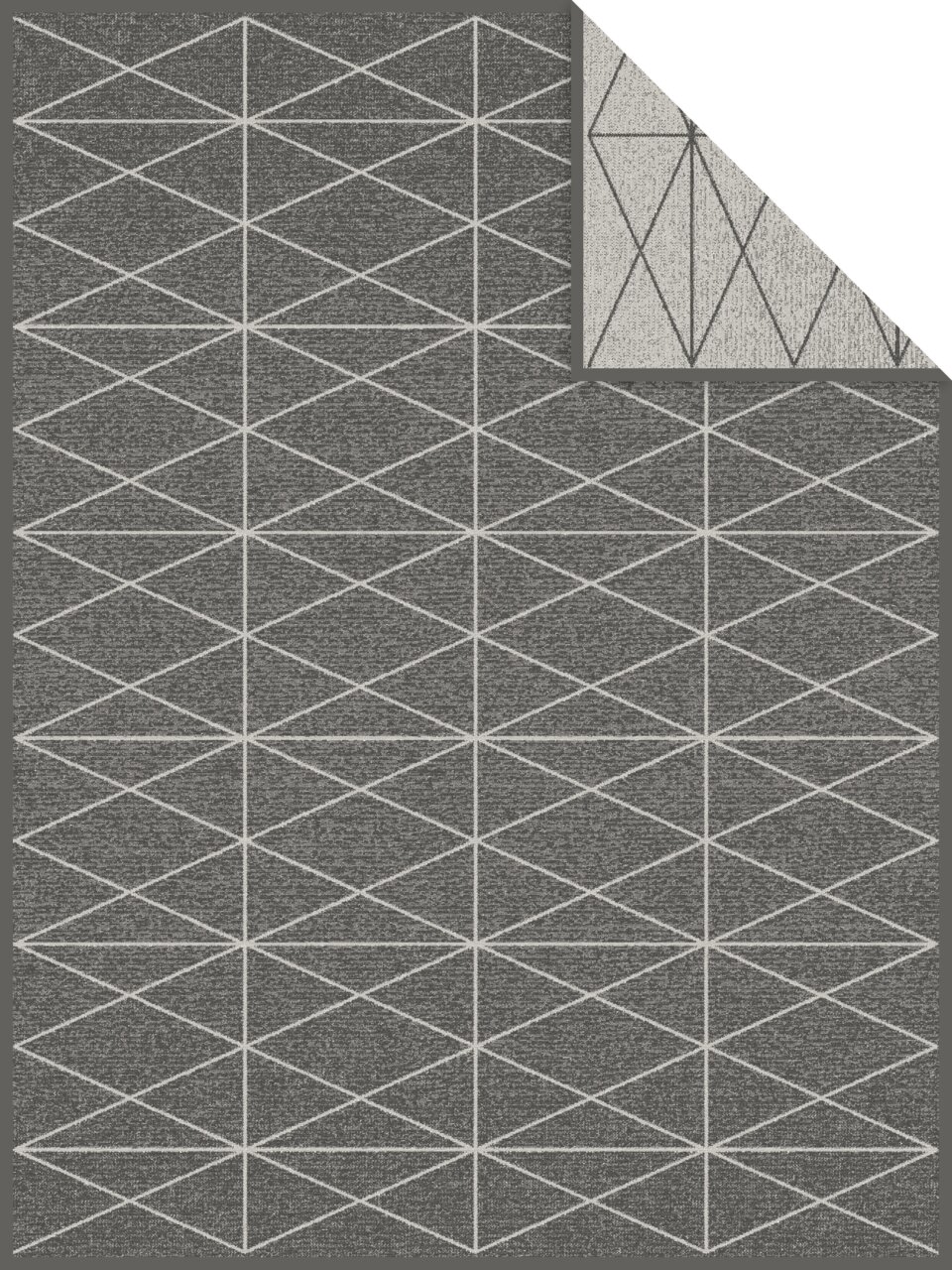 IBENA Tagesdecke 150x200cm BUGATTI EX Graue Jacquard-Decke mit geometrischem Muster, Draufsicht