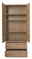 Z2 Mehrzweckschrank IMAGE Mehrzweckschrank aus Holz mit geöffneter Frontansicht, drei Regalböden und zwei Schubladen.