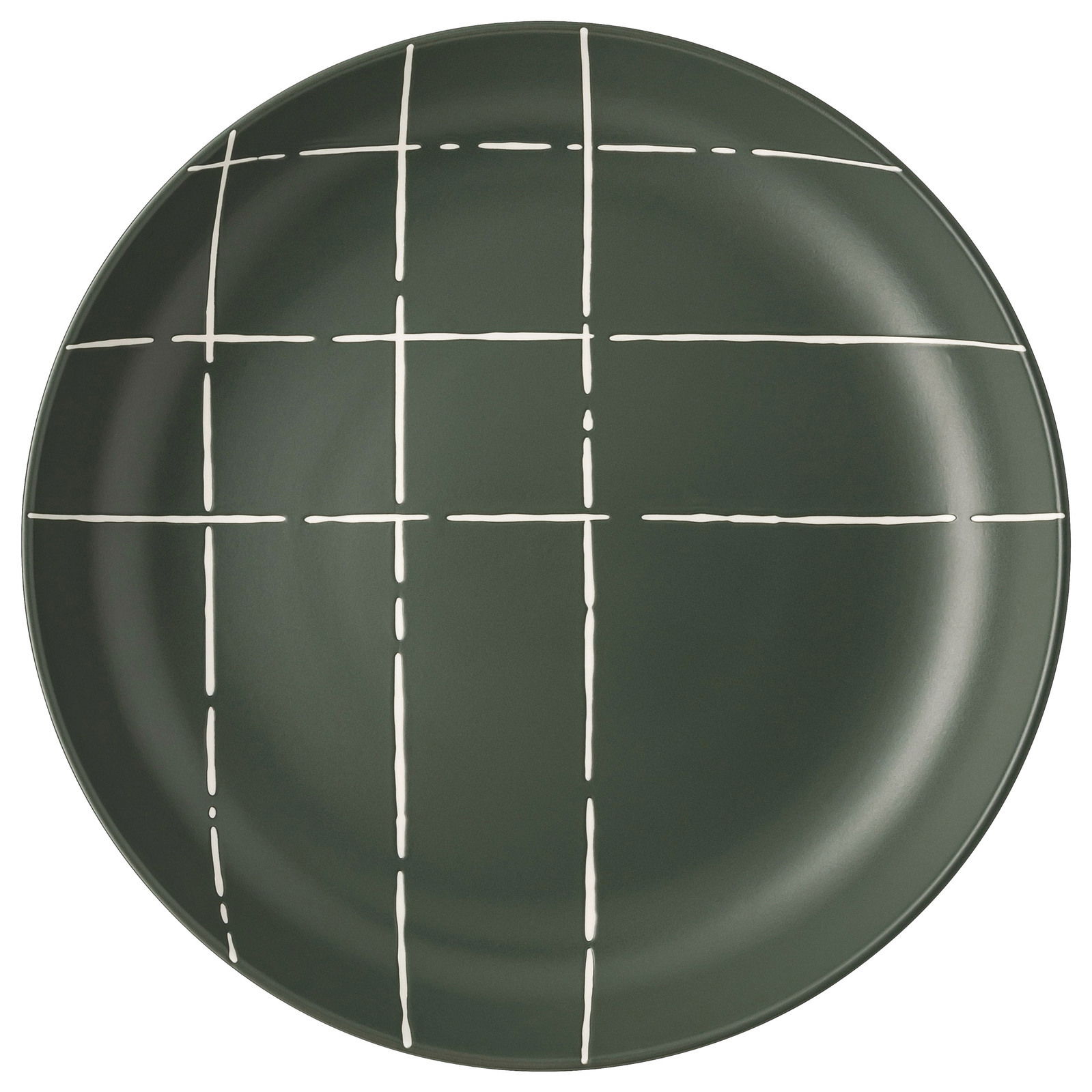 Thomas Suppenteller FUN Tiefer Teller mit dunkelgrünem Hintergrund und weißen Linienmuster, Draufsicht