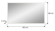 Rechteckiger Spiegel mit den Maßen 83 cm x 48 cm und einer Tiefe von 2 cm, frontal abgebildet.