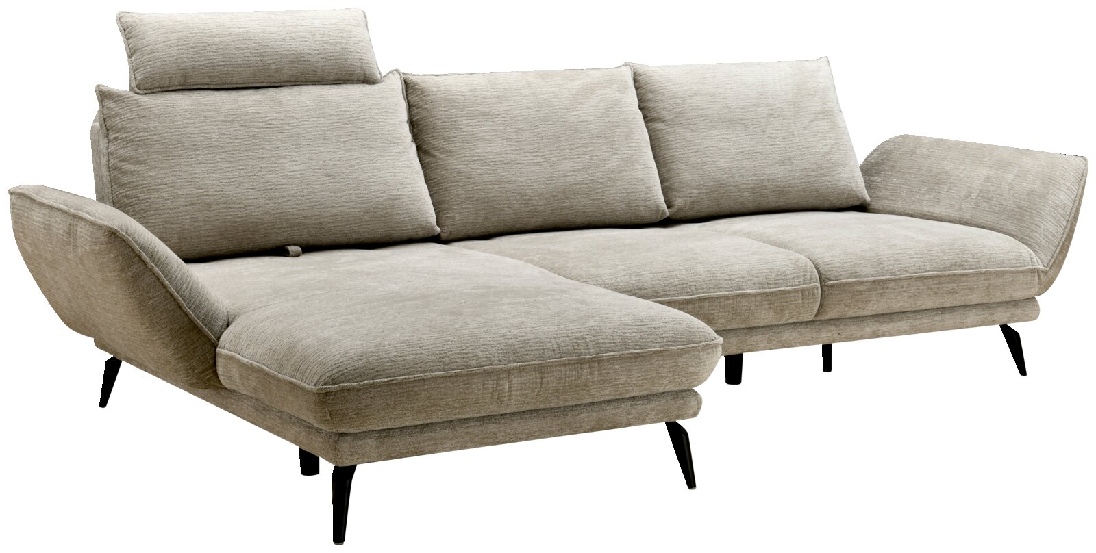 Beige Longchair-Kombination mit modernem Design, schräg von vorne betrachtet