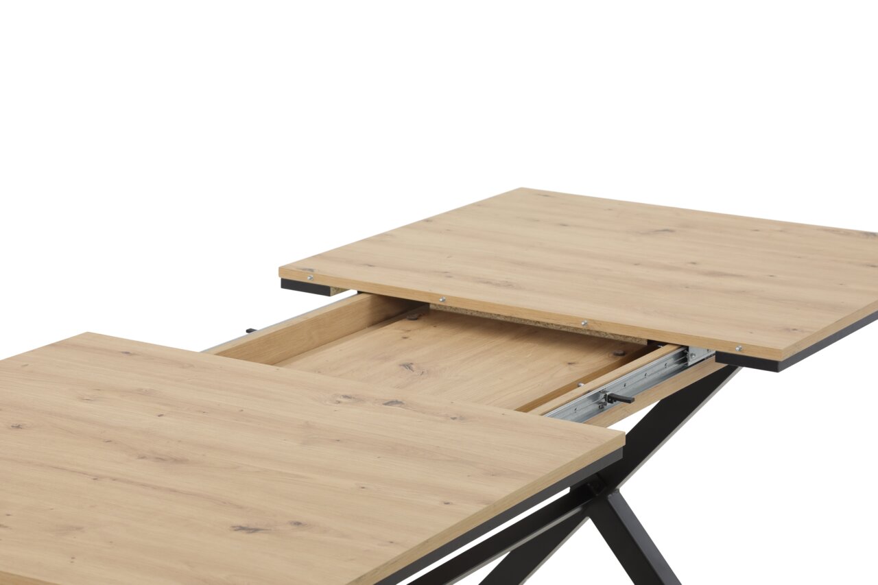 Esstisch aus Holz mit ausziehbarer Funktion, seitliche Perspektive