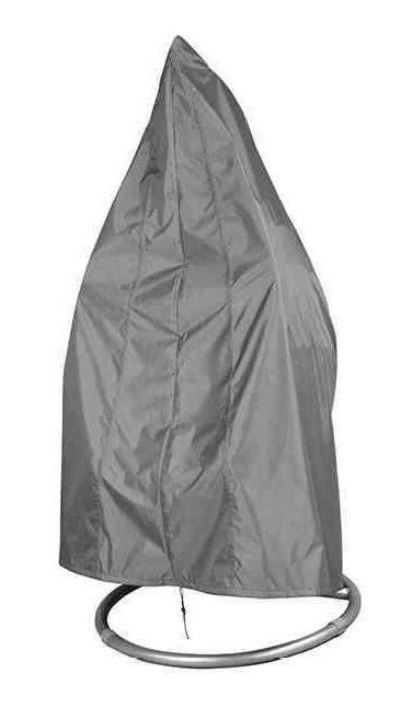 Graue Hülle für Hängekorb, frontal fotografiert