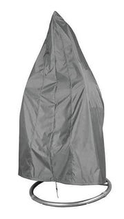 Graue Hülle für Hängekorb, frontal fotografiert