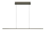 Moderne LED-Pendelleuchte QUEENS 2.0 in minimalistischer, horizontaler Ausrichtung, seitliche Perspektive
