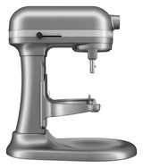Seitliche Ansicht der silbernen Küchenmaschine Heavy Duty 5,2L ohne Schüssel und Zubehör.