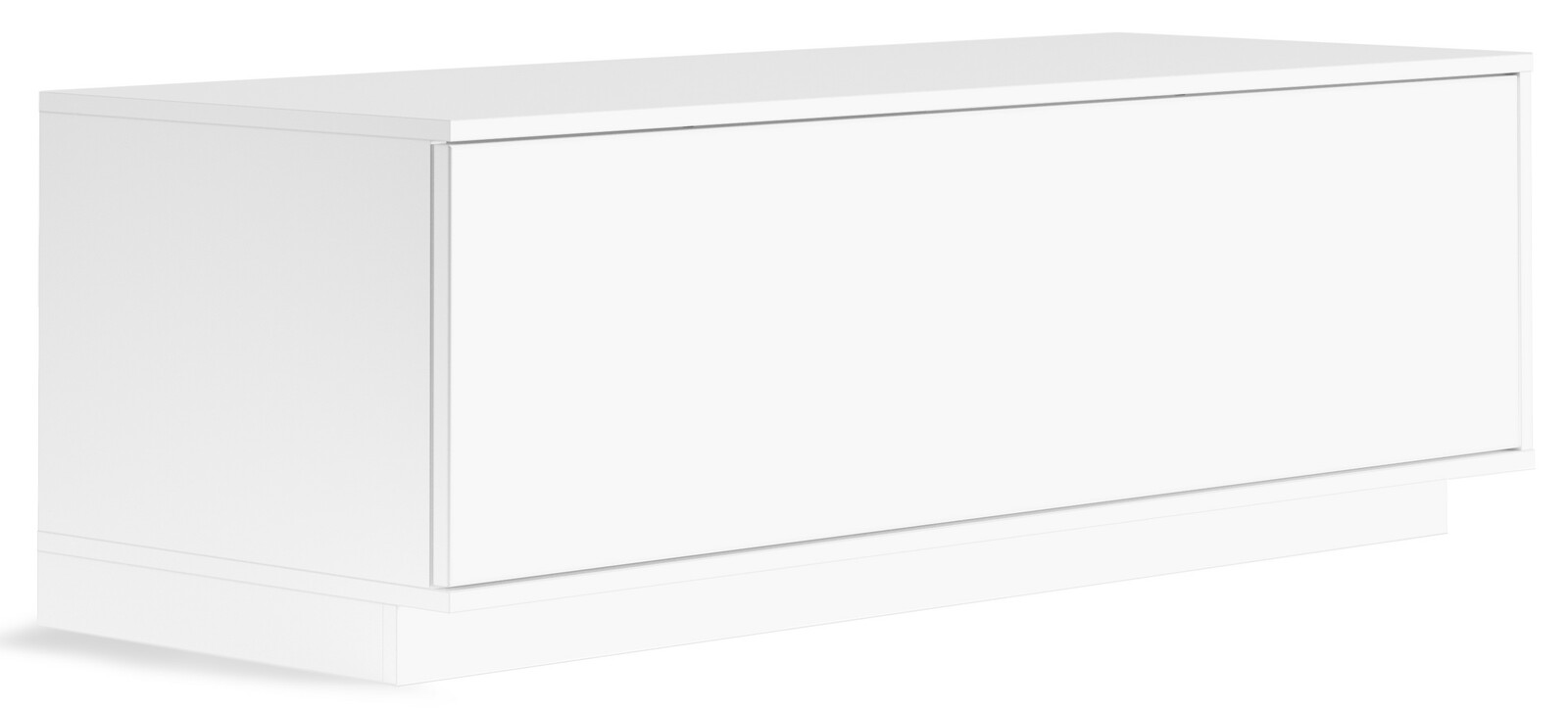 Z2 TV-Lowboard SOLE Weißes TV-Lowboard aus seitlicher Perspektive