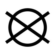 Symbol für nicht chemisch reinigen, Vorderansicht