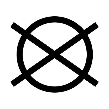 Symbol für nicht chemisch reinigen, Vorderansicht