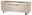 Modernes TV-Lowboard in Beige mit schwarzen Griffen und Metallbeinen, seitliche Perspektive
