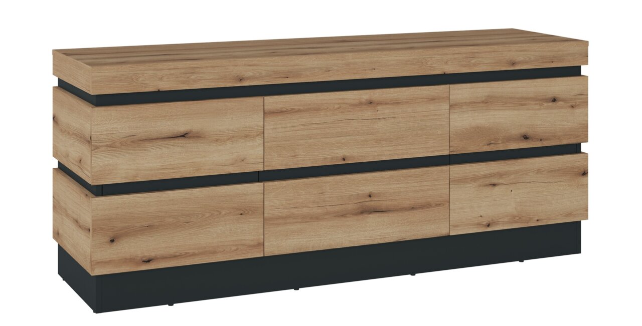 Z2 Tv-kast CORTE Houten tv-lowboard met een modern ontwerp, zijaanzicht