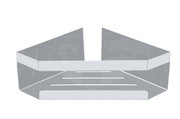 Eckablage Meleto, glänzend, aus Metall, perspektivische Ansicht von vorne