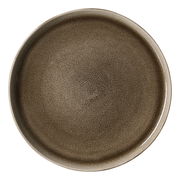 Brauner Speiseteller mit 27,5 cm Durchmesser, Ansicht von oben