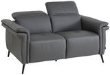 Graues 3-Sitzer-Sofa Emilio Belluti mit verstellbaren Kopfstützen, seitliche Perspektive