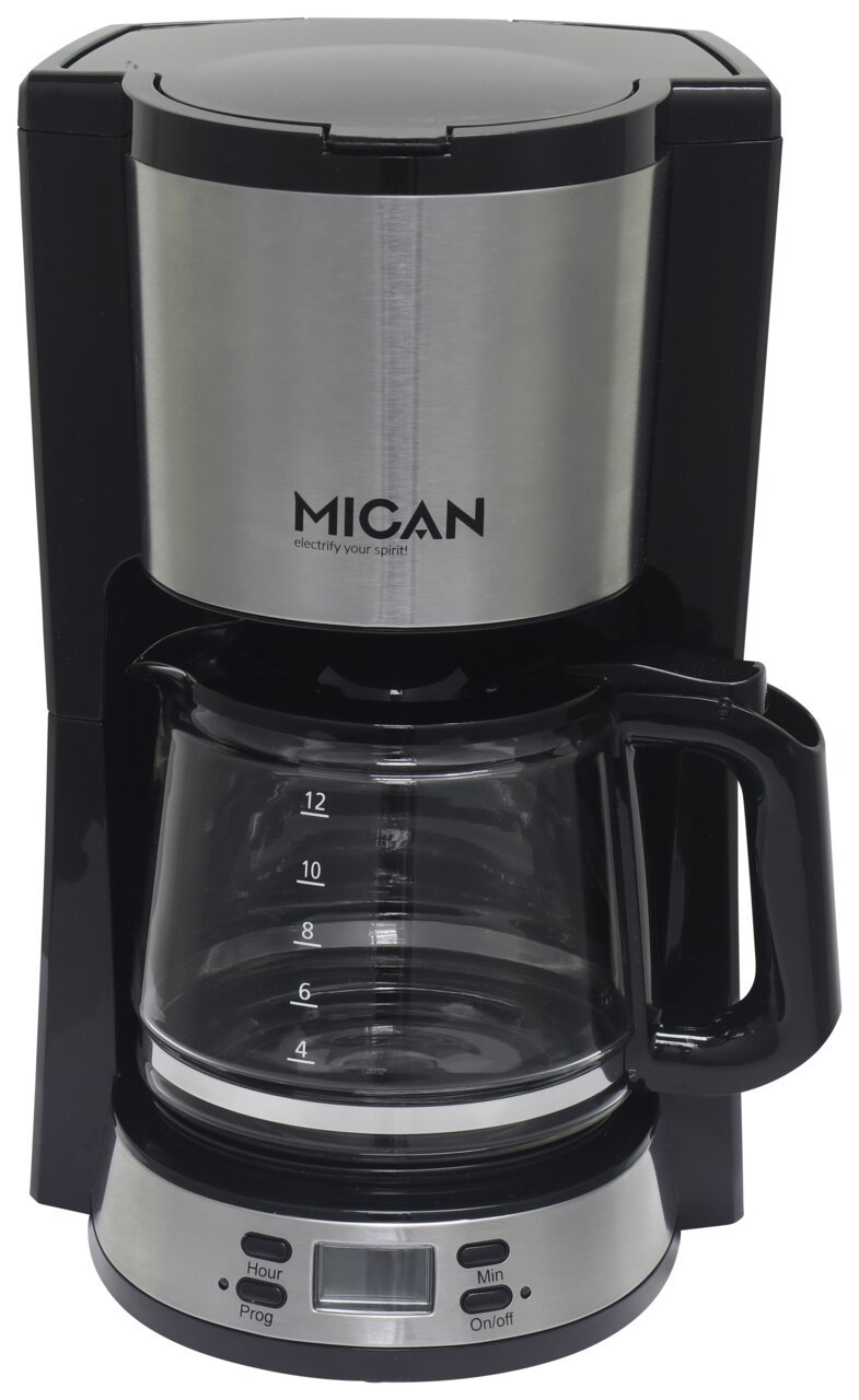 Filterkaffeemaschine Perfect K in Frontalansicht mit Glaskanne und Bedienelementen.