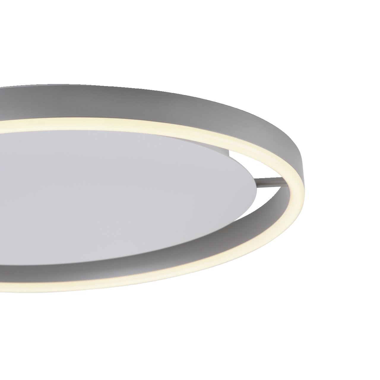 Moderne Deckenleuchte RITUS mit kreisförmigem Design, seitliche Perspektive