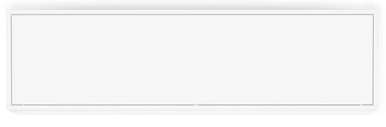 Weißes Hängeelement aus der Frontalperspektive