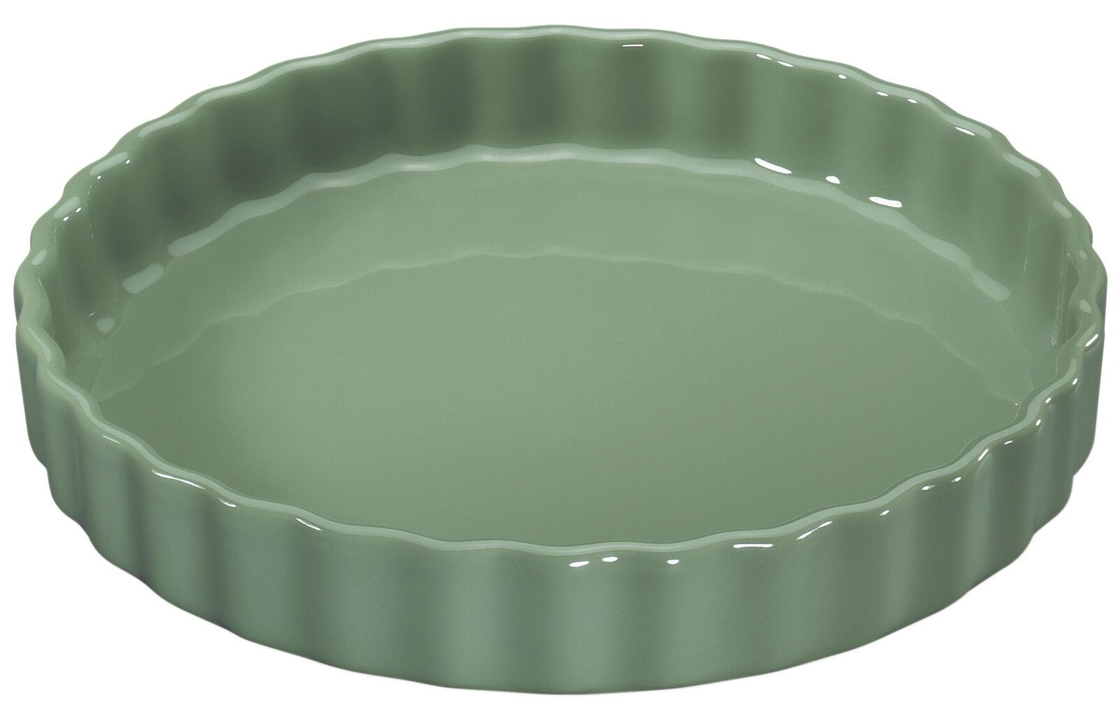 KÜCHENPROFI Tortenform Ø27cm PORTO Grüne Tortenform aus Keramik mit gewelltem Rand, Draufsicht