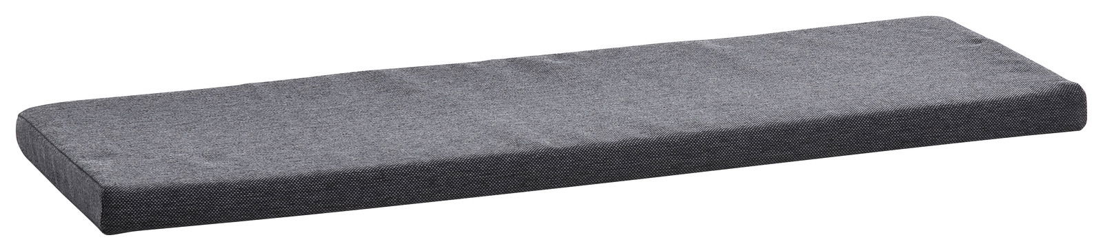 Graues Sitzkissen in rechteckiger Form, seitliche Perspektive