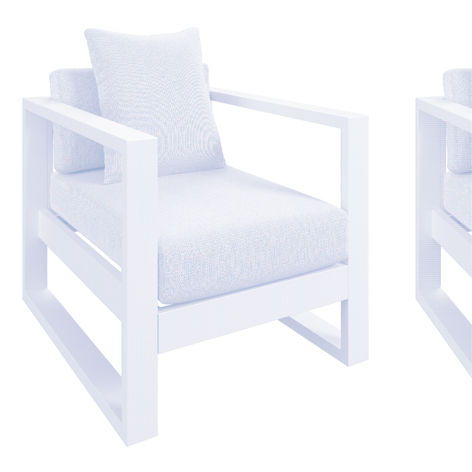 Amatio Lounge-Sessel WILLIS Moderner Lounge-Sessel mit cremefarbenem Kissen und minimalistischer Rahmenkonstruktion, seitliche Perspektive