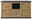 Frontale Ansicht eines Sideboards aus Holz mit zwei Türen, zwei Schubladen und offenen Fächern in der Mitte.