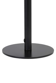 Schwarzer Lampenfuß aus Metall, seitliche Perspektive