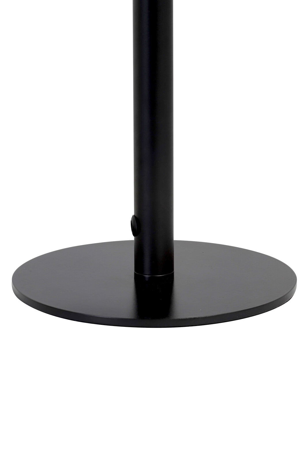 Schwarzer Lampenfuß aus Metall, seitliche Perspektive