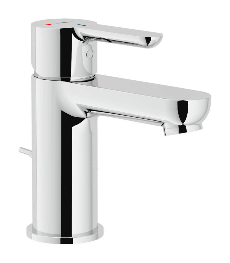 Novel Einhand-Waschtischmischer N-001 Einhand-Waschtischmischer in Chromoptik, seitliche Perspektive