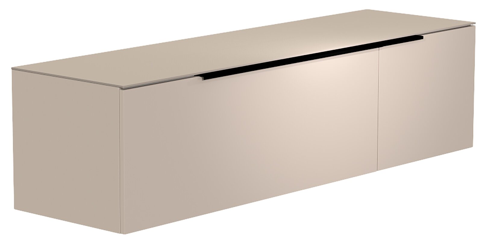 Moderano Hänge-Lowboard BORMIO Beiges Hänge-Lowboard mit glatter Oberfläche, seitliche Perspektive