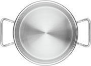 Topf aus Edelstahl, Draufsicht mit zwei Griffen